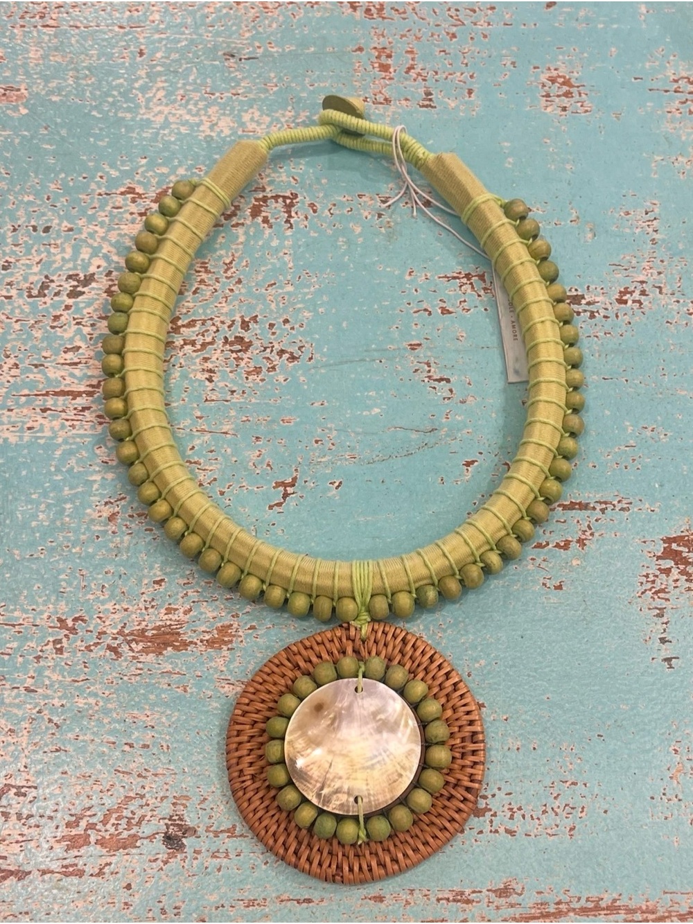 Handcrafted Olive Green Beaded Statement Necklace - Women Jewelry
